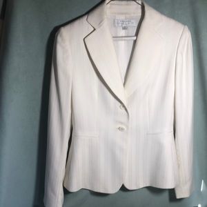 White on white striped suit by Arthur S Levine